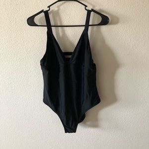 Black strappy one piece swimsuit